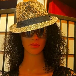 Leopard Print Fedora Hat with Black Band